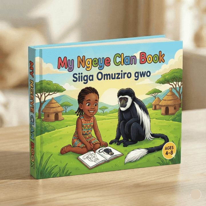 Ngeye Clan coloring book page for children aged 4–8